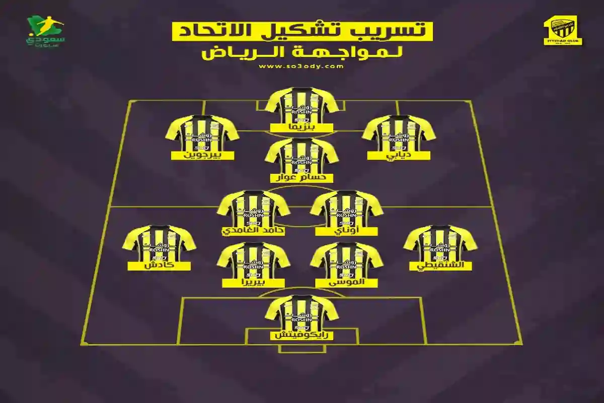 بتعديلات مفاجئة في التشكيلة الأساسية .. الاتحاد يُواجه الرياض الليلة. 