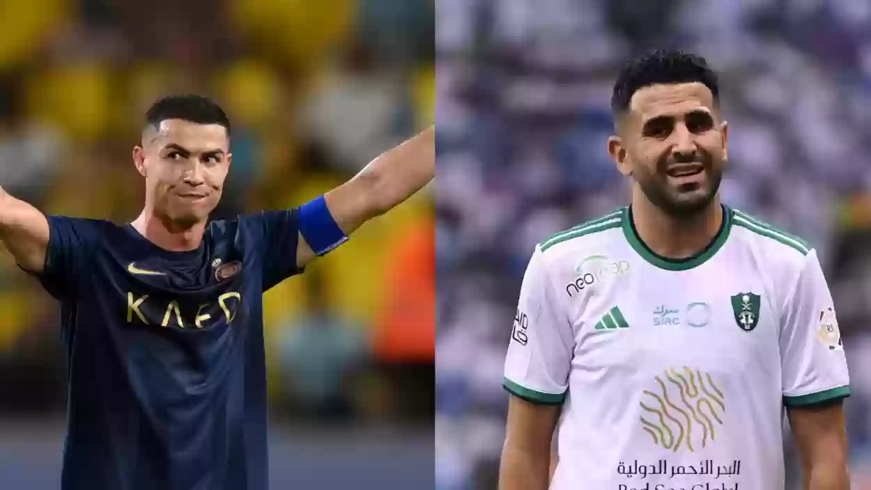 رونالدو ومحرز في مباراة الاتحاد